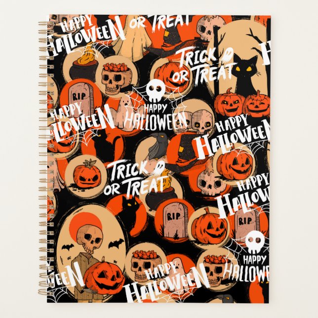  Cute & Scary Halloween Spooky vibes  Planner (Front)