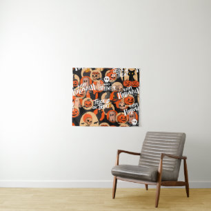 Cute & Scary Halloween Spooky vibes Tapestry