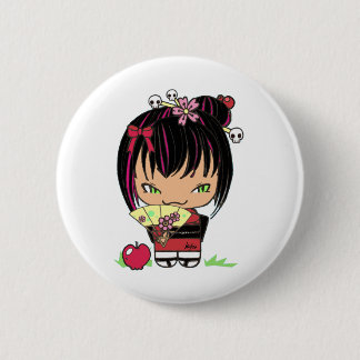 Cute Scary Miao - gothic kokeshi doll 6 Cm Round Badge