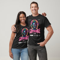 Cute Scary Zombie Sugar Skull Pink Neon & Elegant