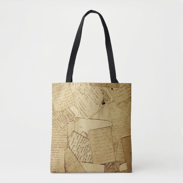 Cute Scattered Book Pages Tote Bag (Front)