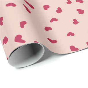 Cute Scattered Red Heart Doodles Wrapping Paper