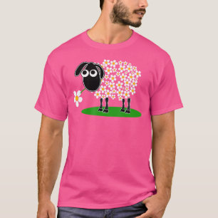 Cute Scheep With Flowers Ranch Sheep Farmer Sheep T-Shirt