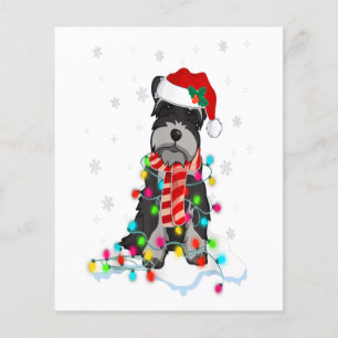 Cute Schnauzer Christmas Lights With Santa Hat Flyer
