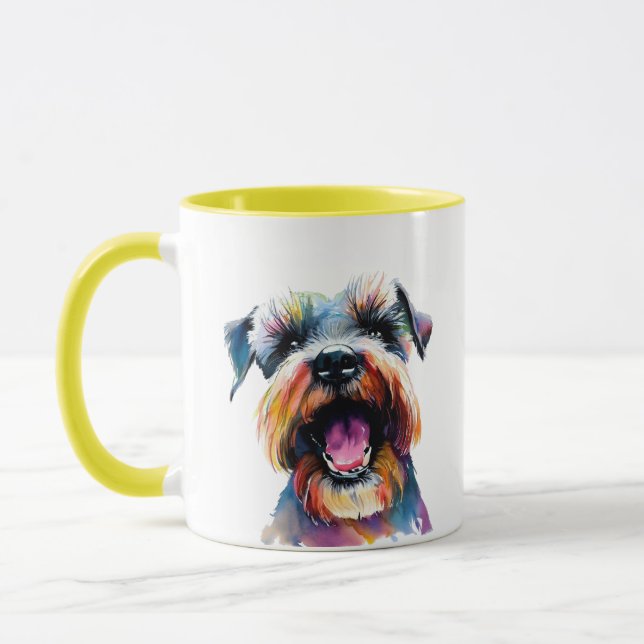 Cute Schnauzer - Colourful Dog Design Mug (Left)
