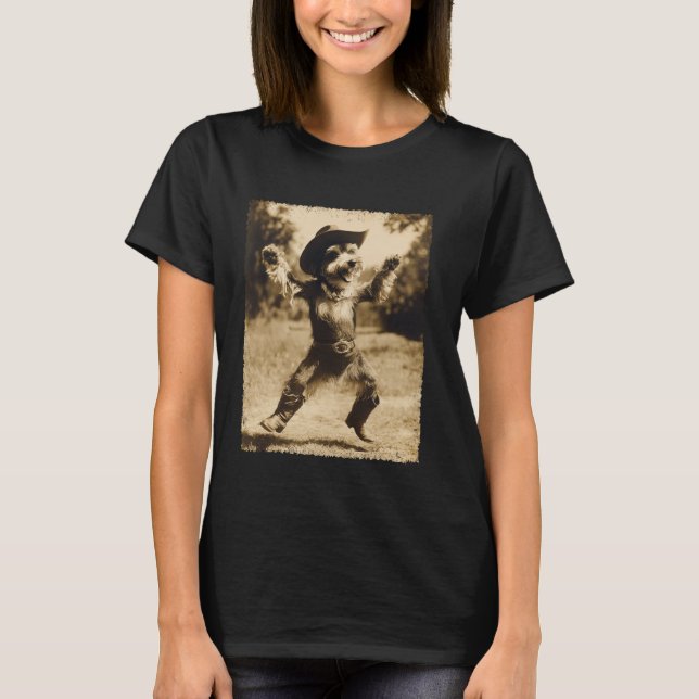 Cute Schnauzer Cowboy T-Shirt (Front)