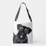 Cute Schnauzer Custom Colour Crossbody Bag<br><div class="desc">Cute drawing of a miniature schnauzer.  The background colour is customisable.</div>