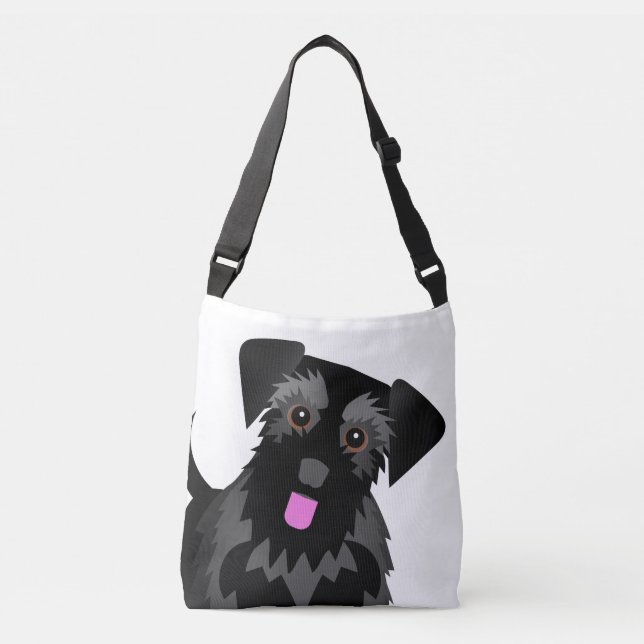 Cute Schnauzer Custom Colour Crossbody Bag (Front)
