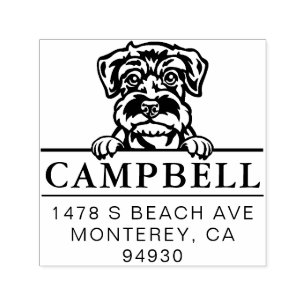 Cute Schnauzer Custom Dog Address Stamp 
