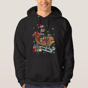 Cute Schnauzer Dog Christmas Santa Hat Xmas Puppy  Hoodie