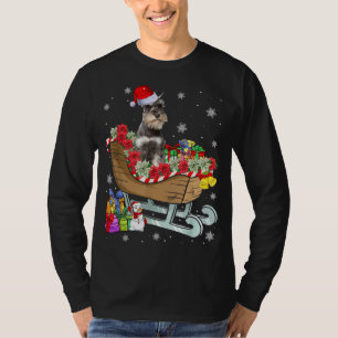 Cute Schnauzer Dog Christmas Santa Hat Xmas Puppy T-Shirt