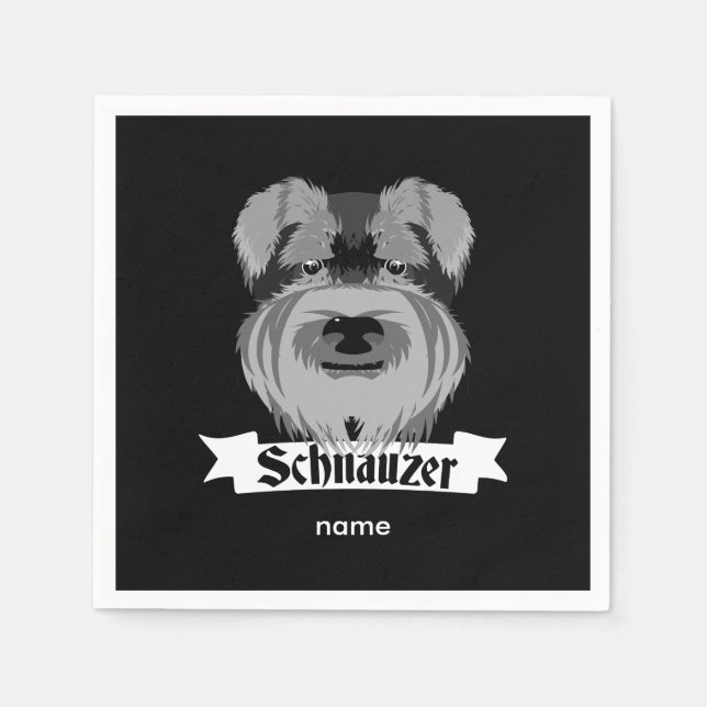 Cute Schnauzer Napkin (Front)