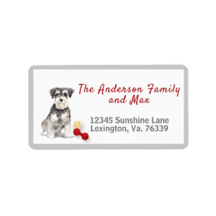 Cute Schnauzer Toys Family Return Address Label