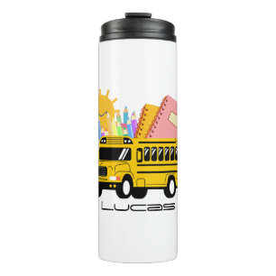 Cute School bus back to school Personalised name   Thermal Tumbler