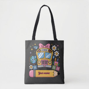 Cute School Bus Fun Back to School Education Kid Tote Bag
