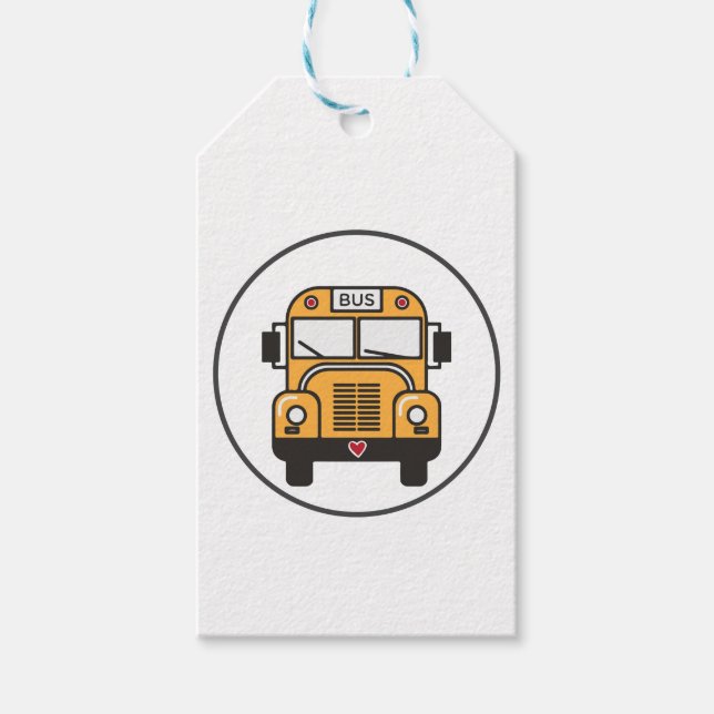Cute School Bus Gift Tags (Front)
