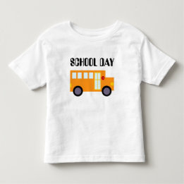 Cute School Bus School Day Kid Long Sleeve Toddler T-Shirt