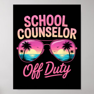 Cute School Counselor Off Duty Vacation Mom Beach Poster