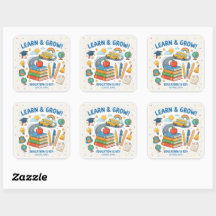 Cute School Element Sticker Learn & Grow Education
