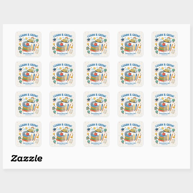 Cute School Element Sticker Learn & Grow Education (Sheet)