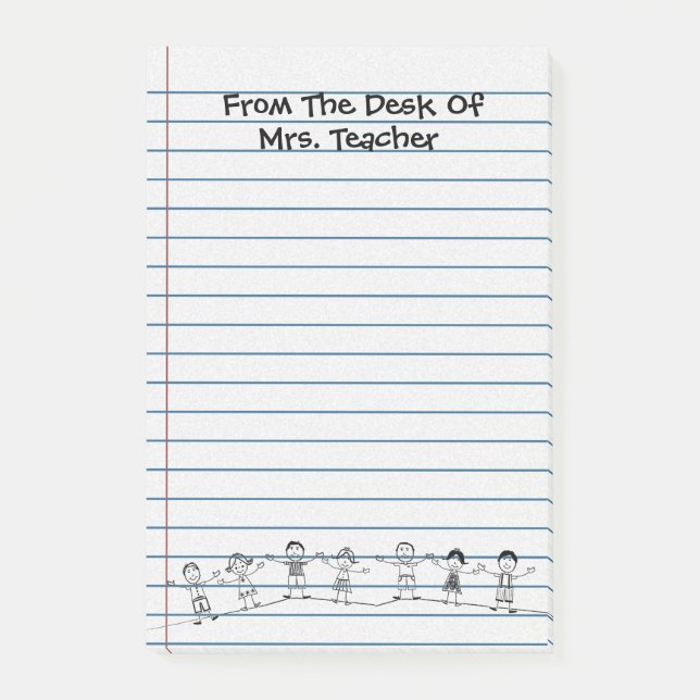 Cute School Kids Teacher Post-its Post-it Notes (Front)