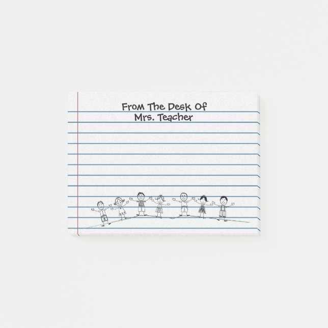 Cute School Kids Teacher Post-its Post-it Notes (Front)