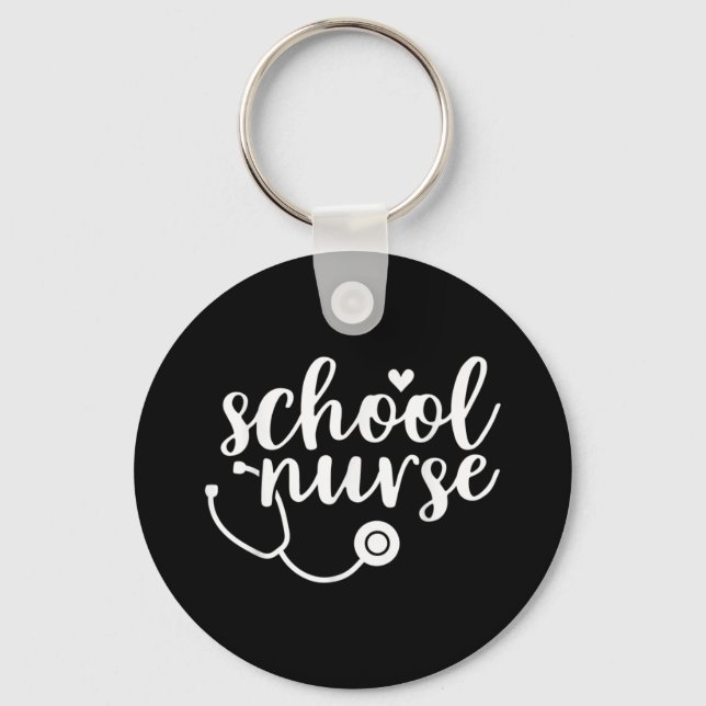 Cute School Nurse Appreciation Key Ring (Front)