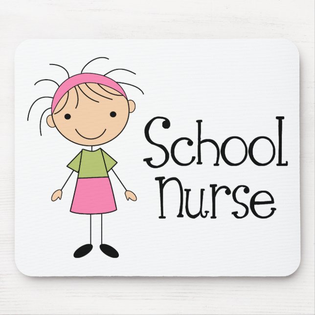 Cute School Nurse Mouse Mat (Front)