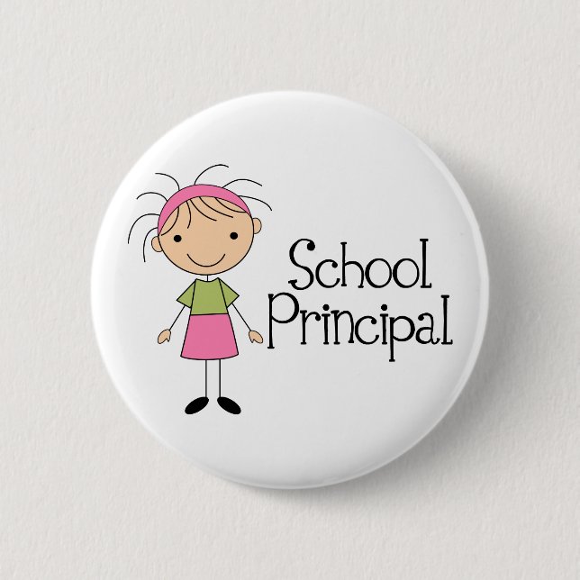 Cute School Principal 6 Cm Round Badge (Front)