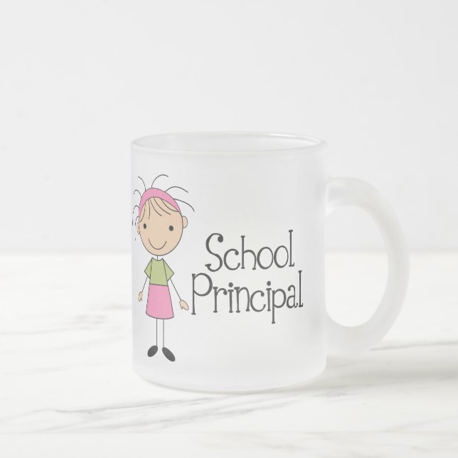 Cute School Principal Frosted Glass Coffee Mug (Right)
