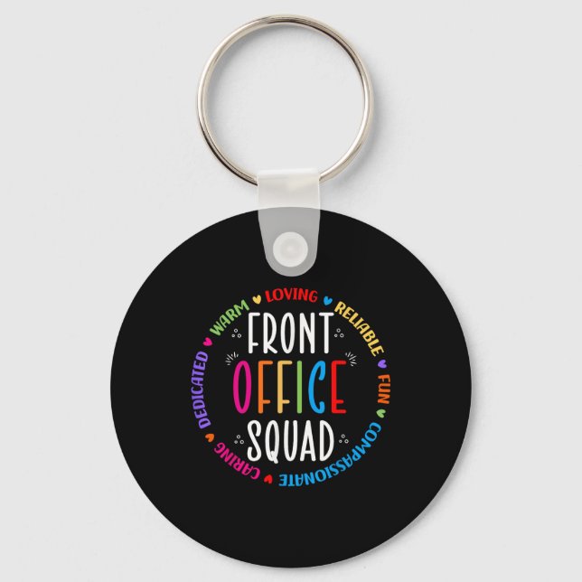 Cute School Secretary Admin Appreciation Front Off Key Ring (Front)