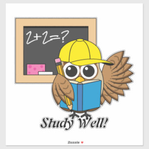 Cute School Student Owl Cartoon   Add Text