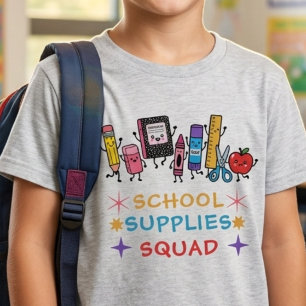Cute School Supplies Squad Back To School Student Tri-Blend Shirt