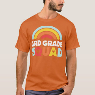 Cute School Teacher 3rd Grade Squad with Retro Rai T-Shirt