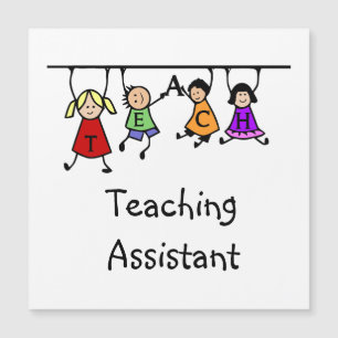 Cute School Teaching Assistant with  Kids Cartoon
