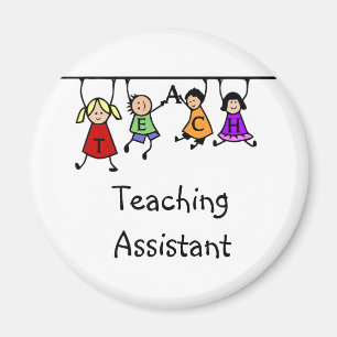 Cute School Teaching Assistant with  Kids Cartoon Magnet