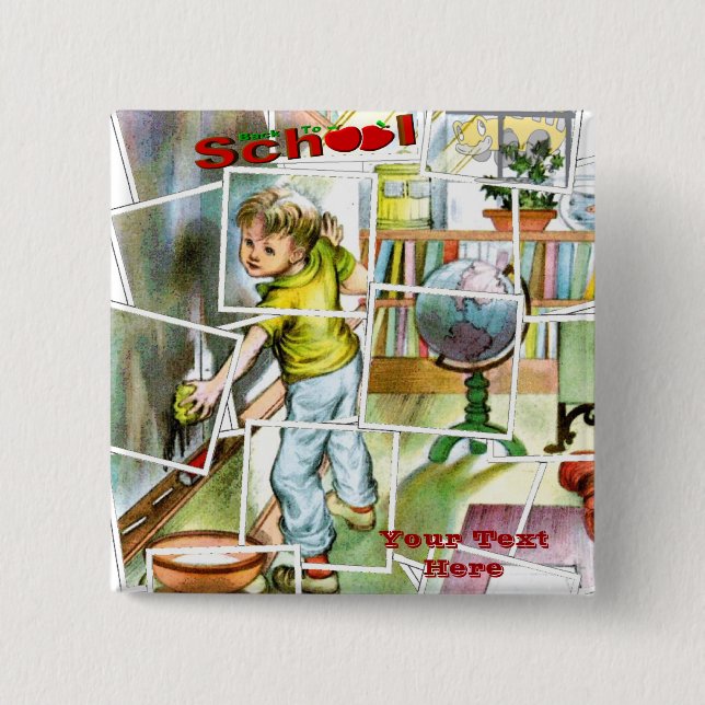 Cute Schoolteachers Helper Design 15 Cm Square Badge (Front)
