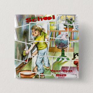 Cute Schoolteachers Helper Design 15 Cm Square Badge