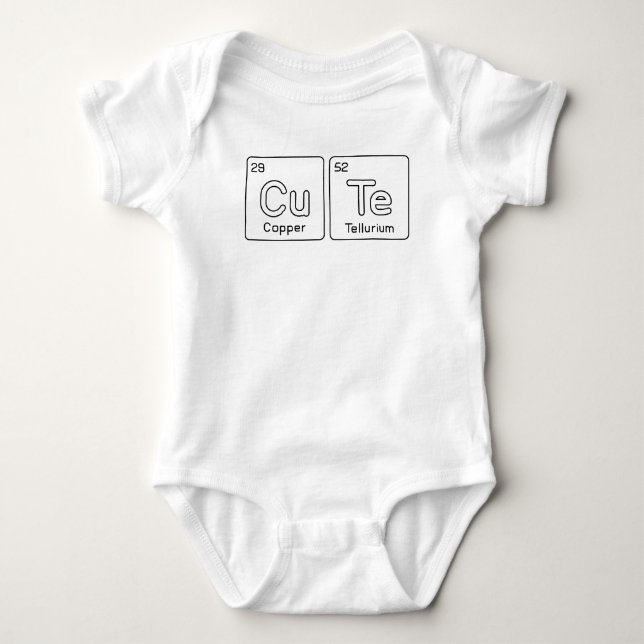 Cute Science Baby Periodic Table Bodysuit (Front)
