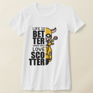 Cute Scooter Goat Design T-Shirt