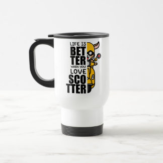 Cute Scooter Goat Design Travel Mug