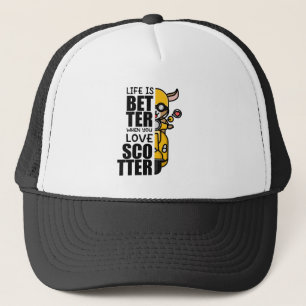 Cute Scooter Goat Design Trucker Hat
