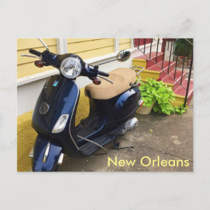 Cute Scooter in New Orleans Marigny Postcard
