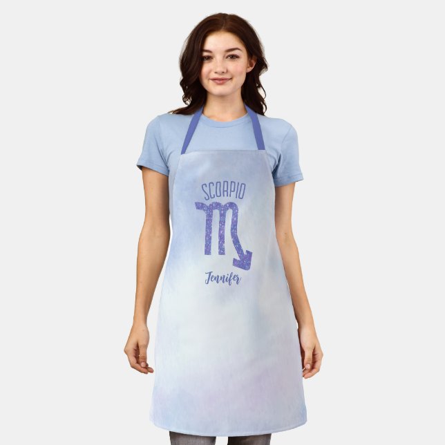 Cute Scorpio Astrology Sign Personalised Women's Apron (Worn)