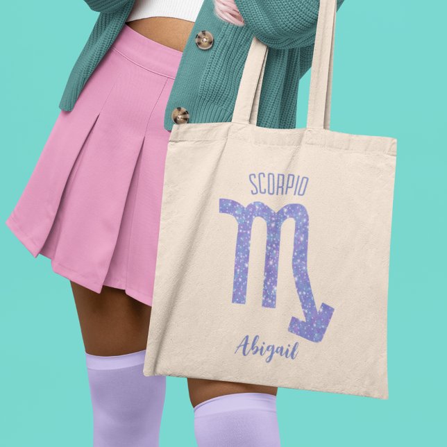 Cute Scorpio Astrology Sign Personalized Tote Bag (Creator Uploaded)
