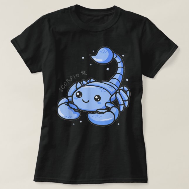 Cute Scorpio for Kids Kawaii Zodiac Sign Birthday  T-Shirt (Design Front)