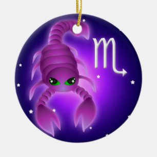 Cute Scorpio Zodiac Ceramic Tree Decoration