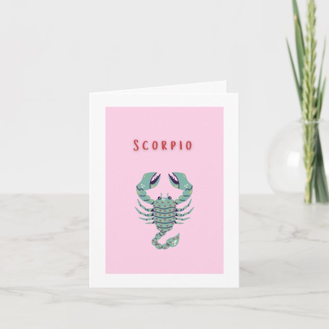 Cute Scorpio, zodiac, star sign Card (Front)