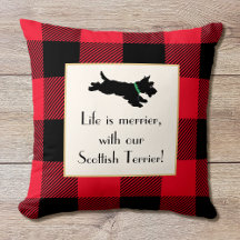 Cute Scottie Dog Buffalo Plaid Red