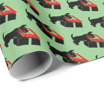 Cute Scottie Dog Christmas Holiday Wrapping Paper